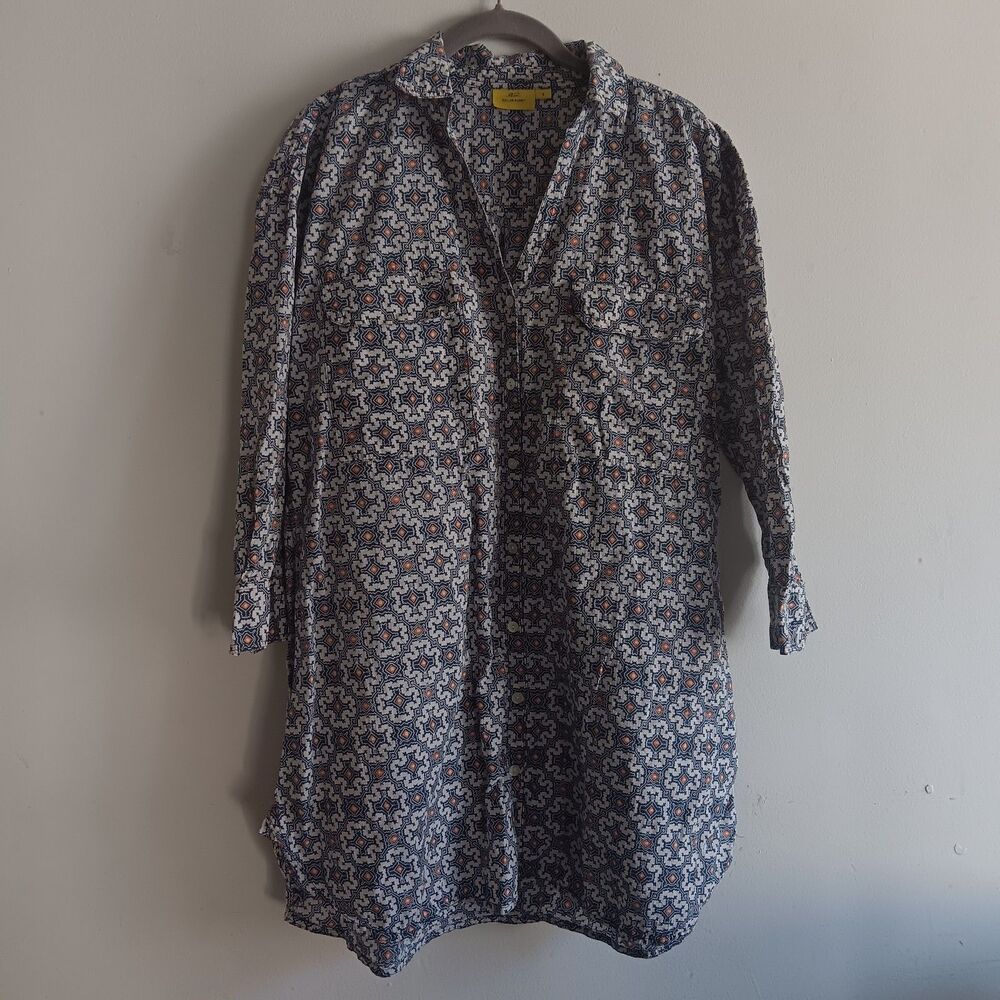 Roller Rabbit Button Down Shirt Tunic Beach Vacation Lounge Sz Small Resort